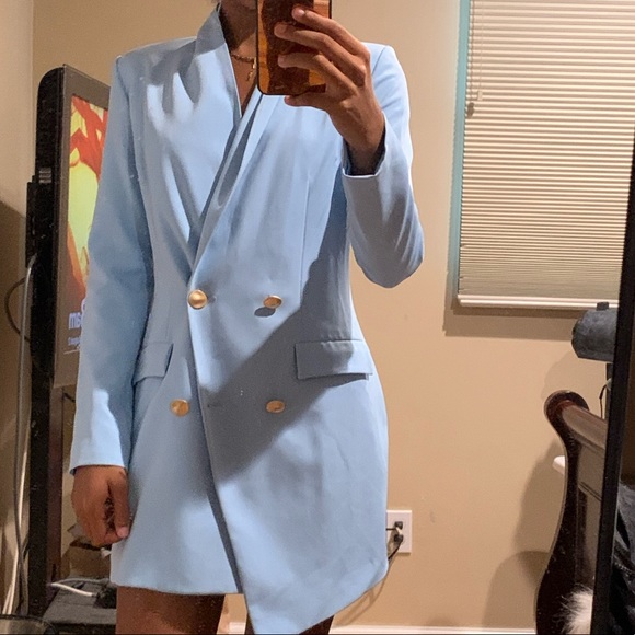 blazer dress baby blue